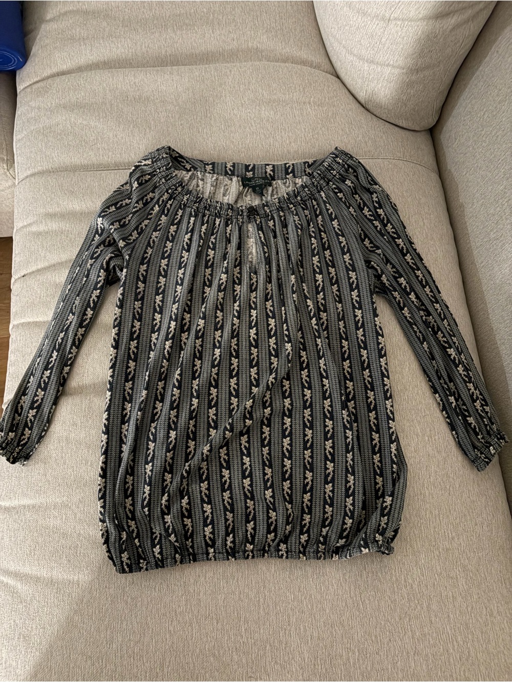 Ralph lauren Off-Shoulder Black & Cream Women's Top
